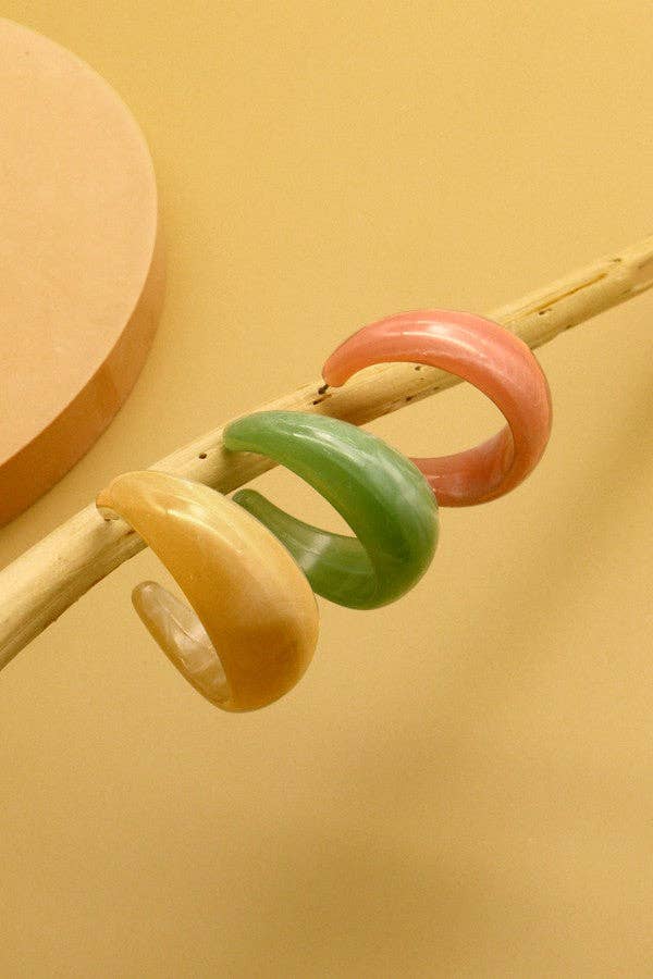 Marble Hoop Earrings