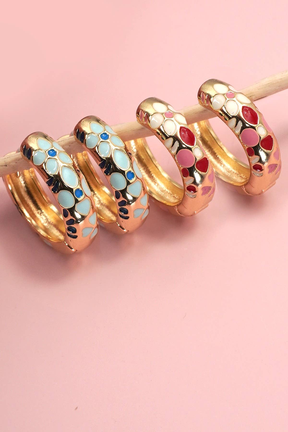 Colorful Floral Hoop Earrings