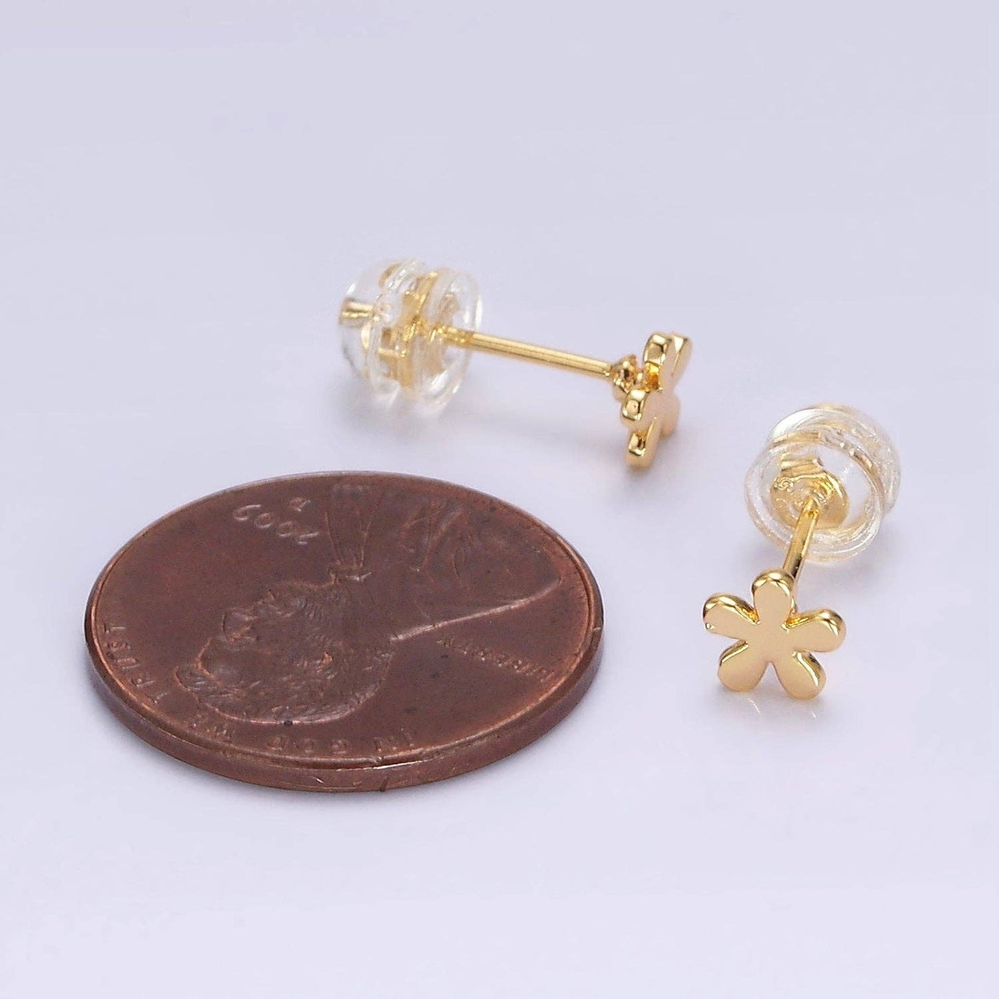 16K Gold Filled 5mm Flower Minimalist Mini Stud Earrings