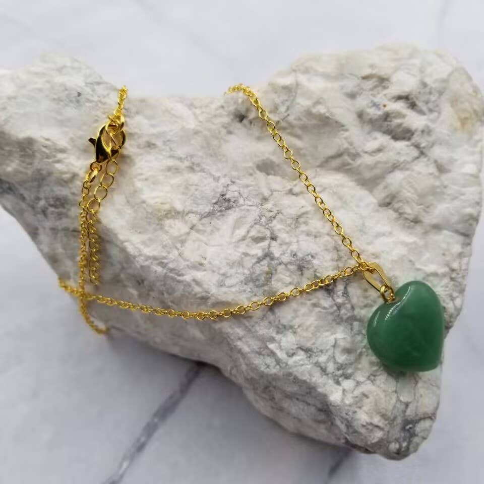 Gemstone Heart Pendant Necklace
