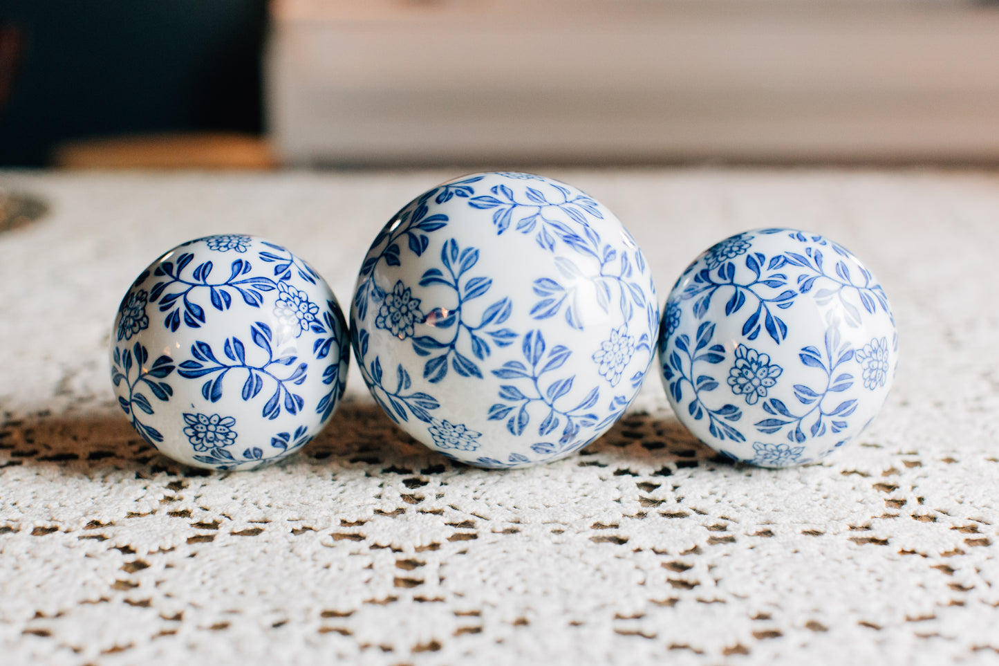 Blue & White Decorative Orbs