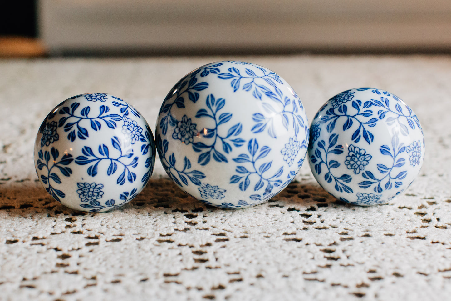 Blue & White Decorative Orbs