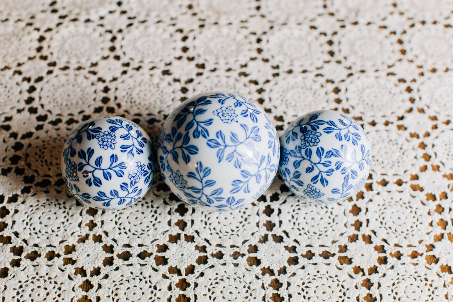 Blue & White Decorative Orbs