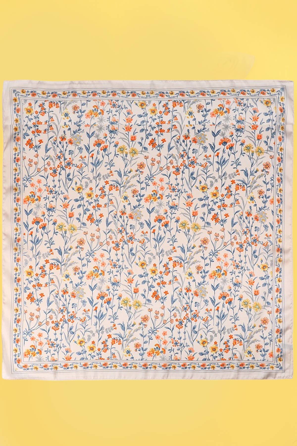 Floral Flower Silk Finish Bandana Scarf | 40SC729