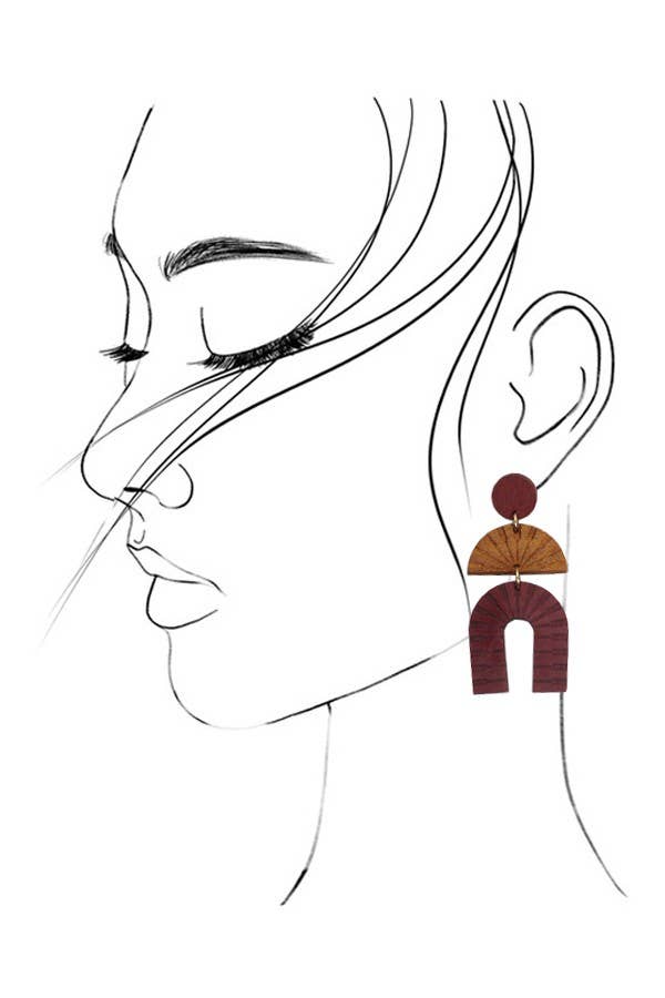 Carved Wood Earrings