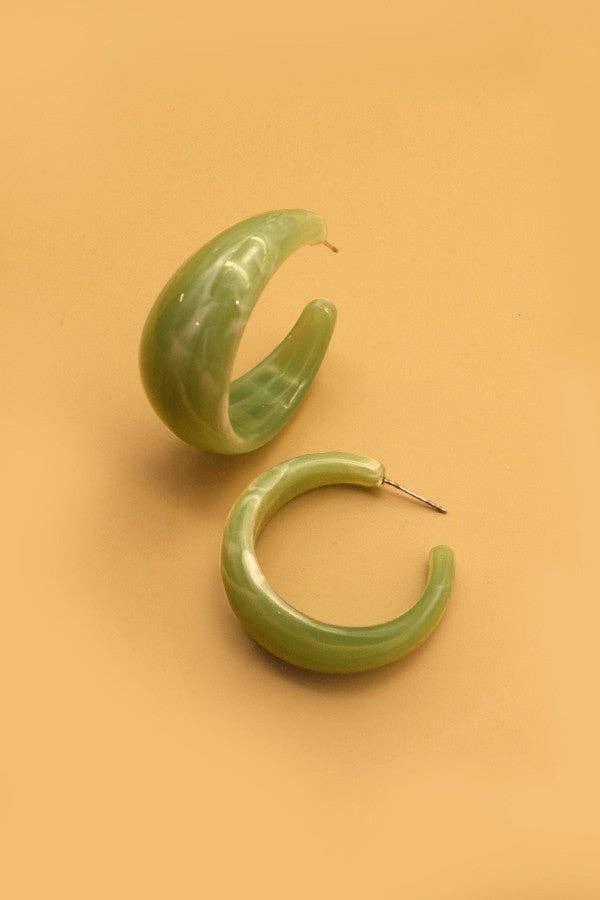 Marble Hoop Earrings