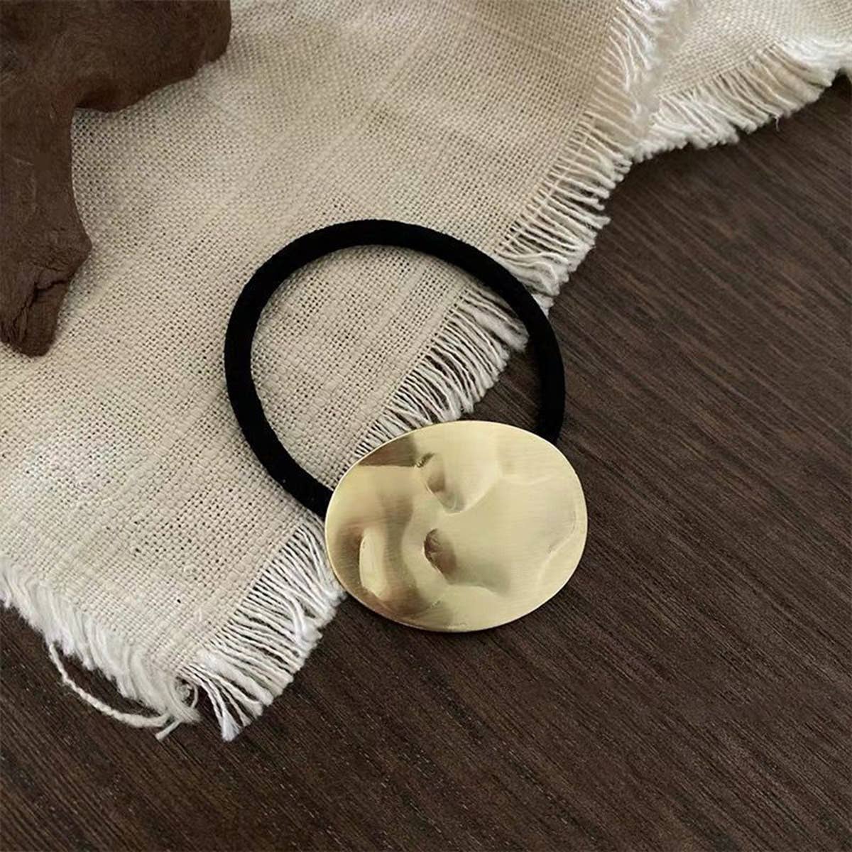 Simple Brushed Gold Hair Scrunchie