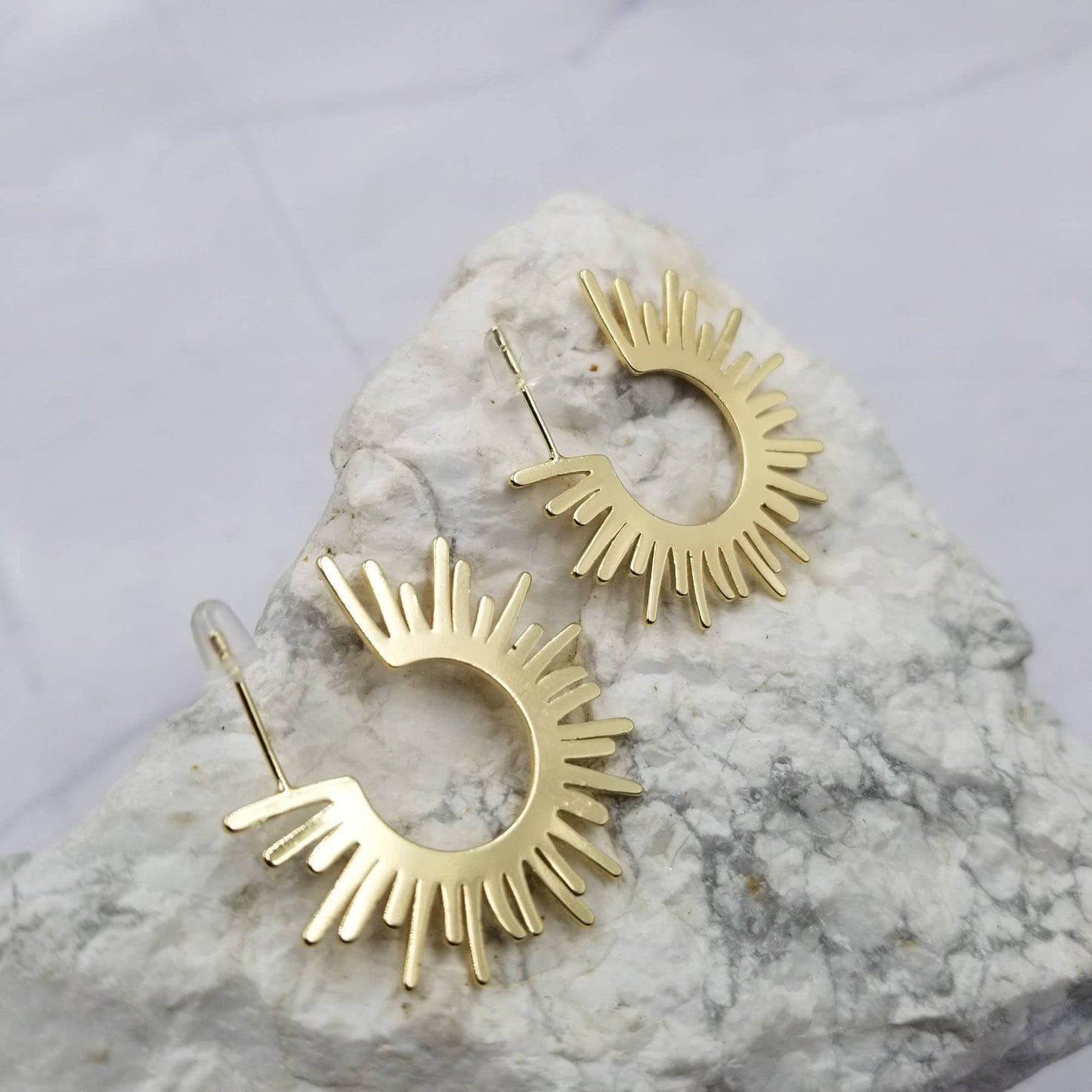 Sun Silhouette Hoops Earrings