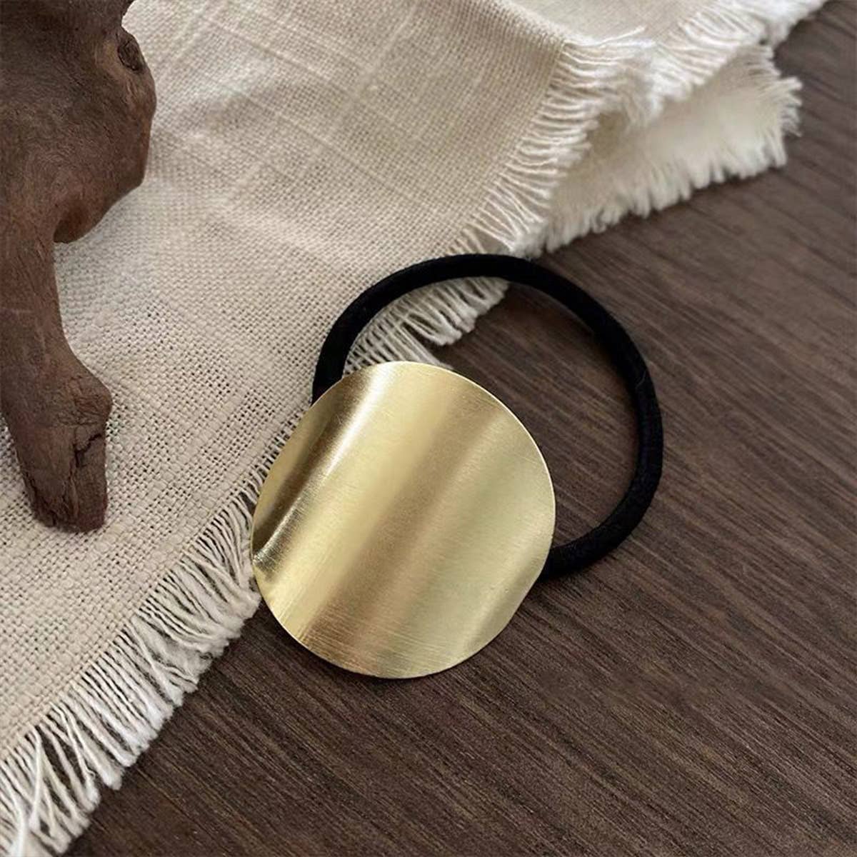 Simple Brushed Gold Hair Scrunchie