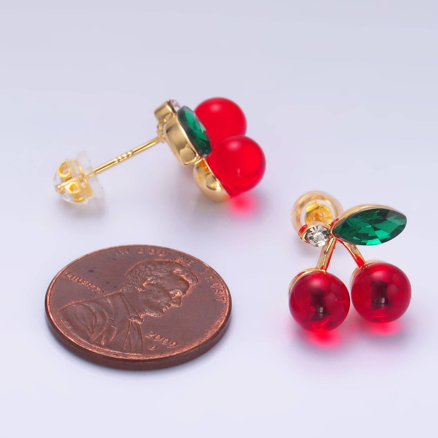 Red Cherry Stud Earrings