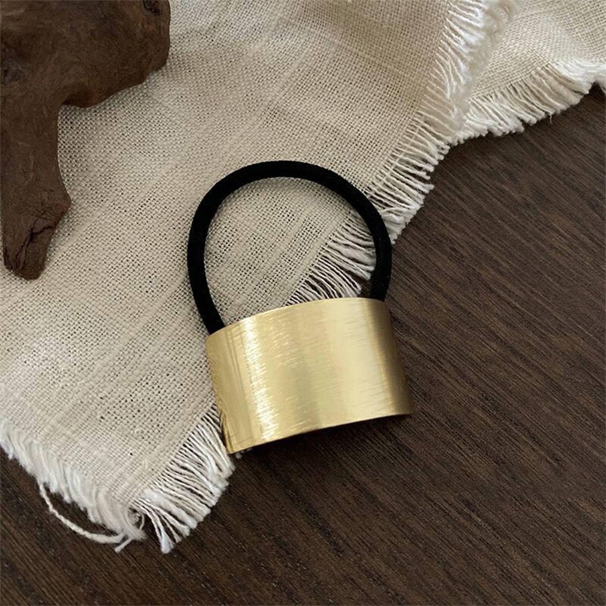 Simple Brushed Gold Hair Scrunchie