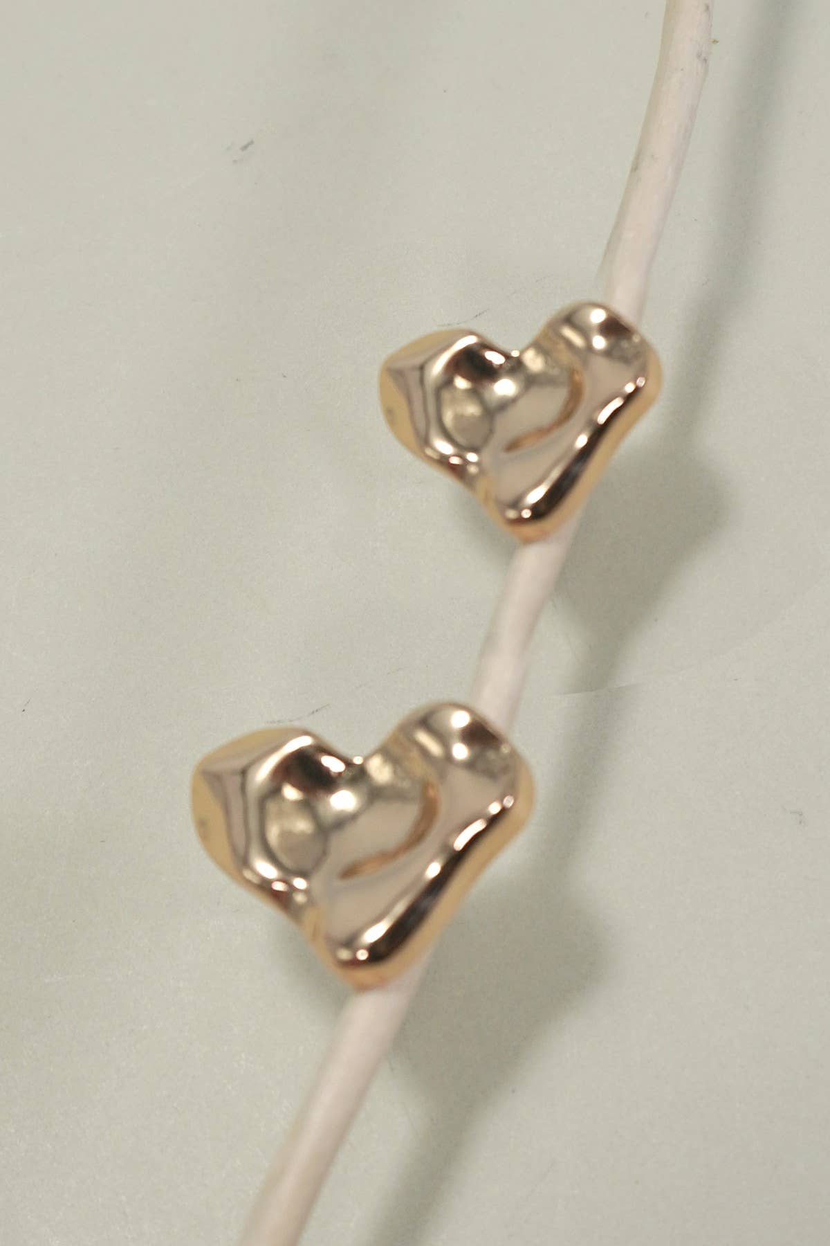 Organic Gold Heart Post Earrings