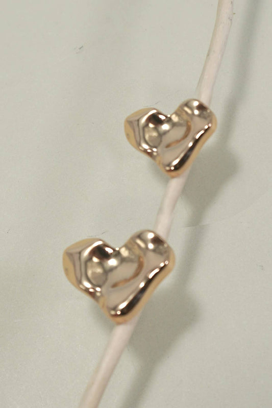 Organic Gold Heart Post Earrings