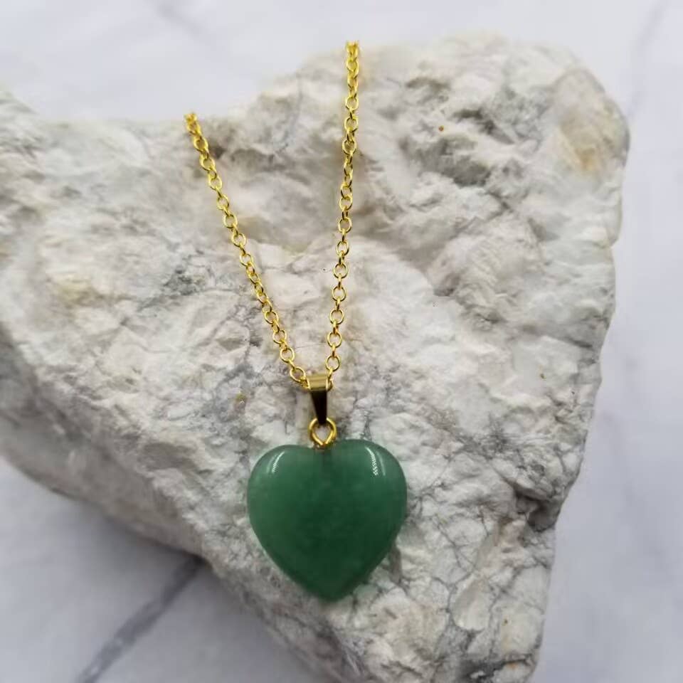 Gemstone Heart Pendant Necklace
