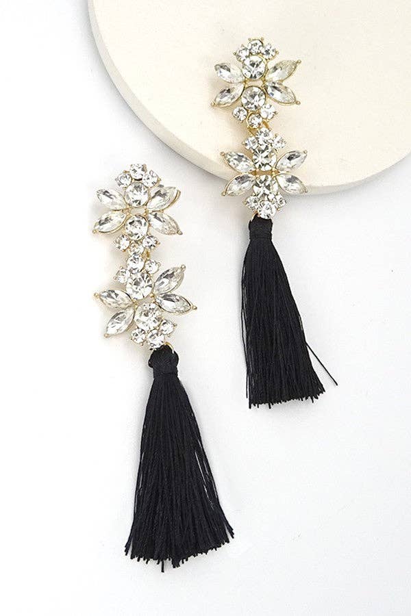 Rhinestone & Tassel Earrings