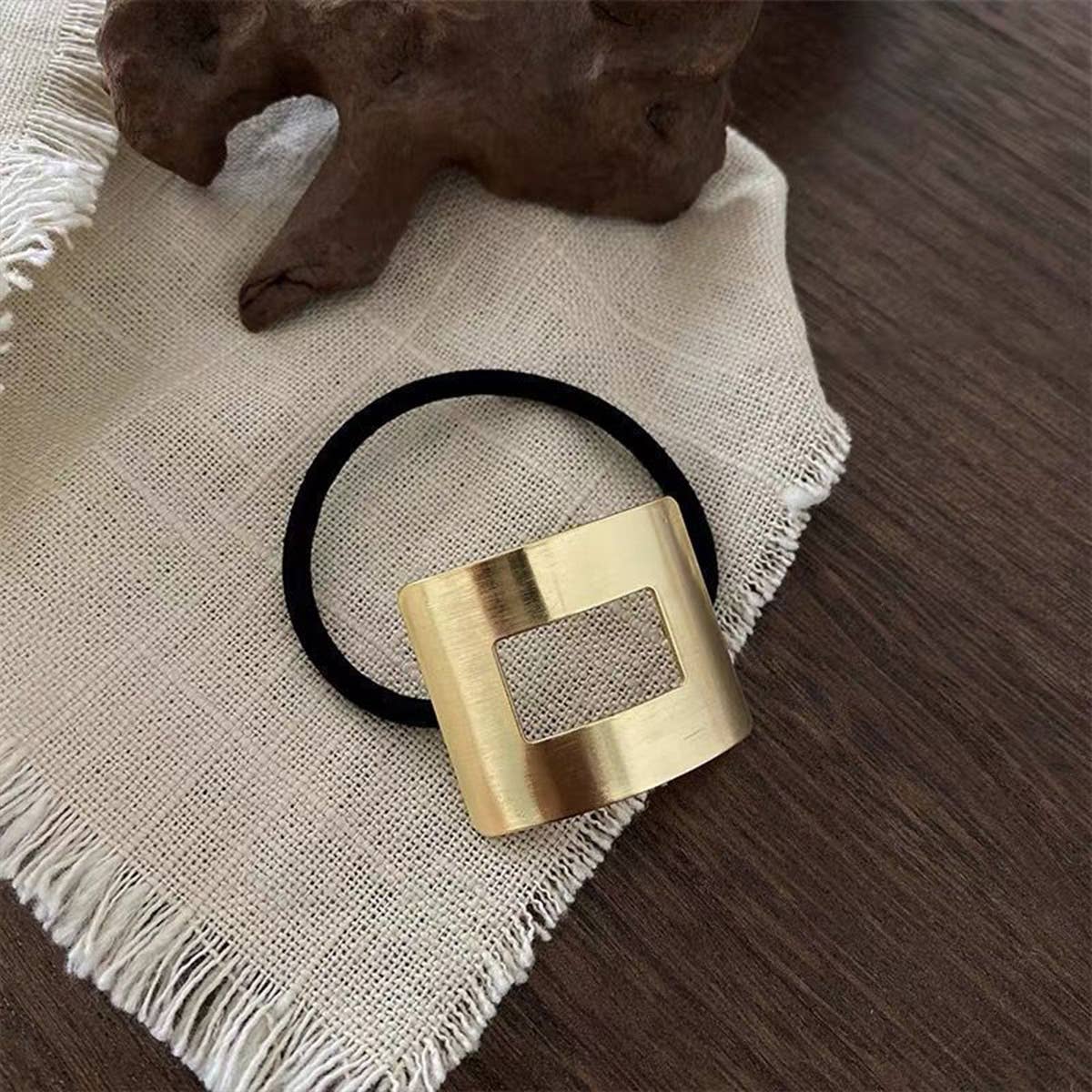 Simple Brushed Gold Hair Scrunchie