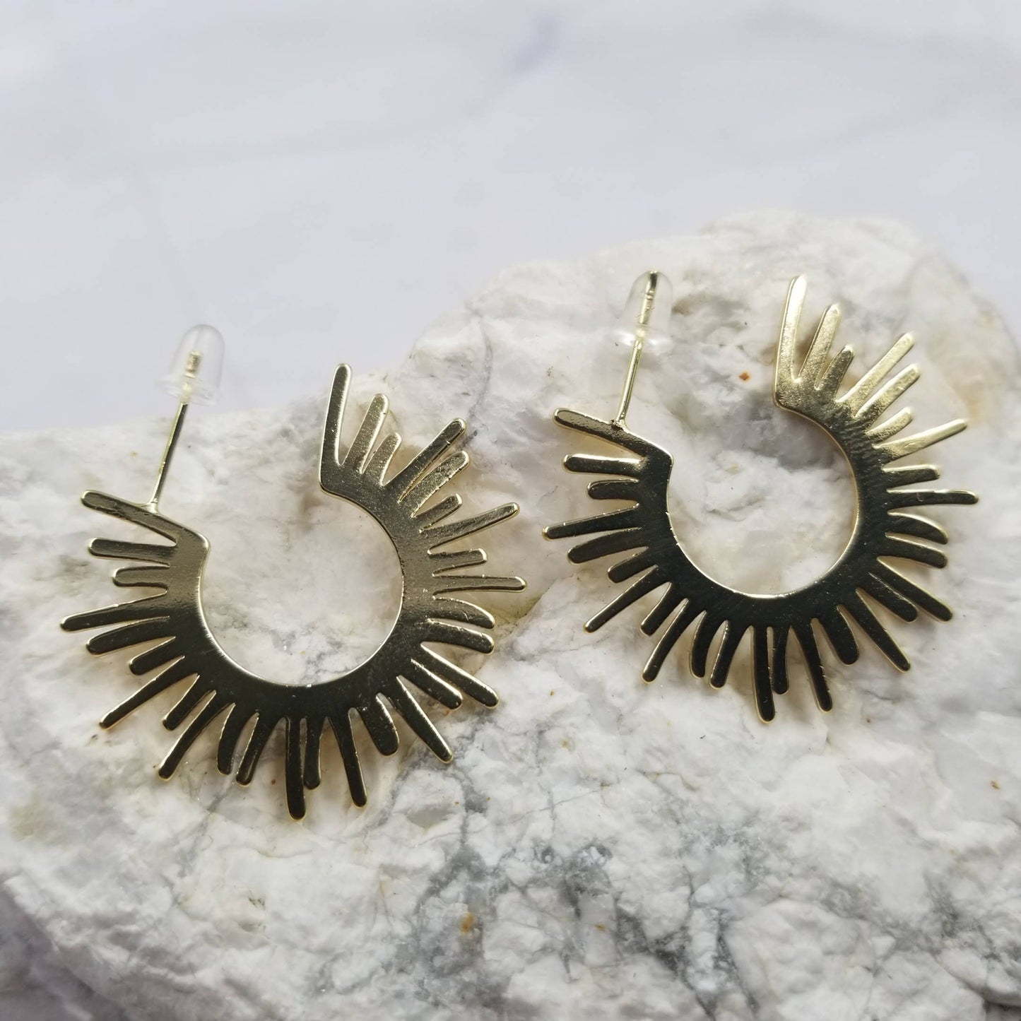 Sun Silhouette Hoops Earrings