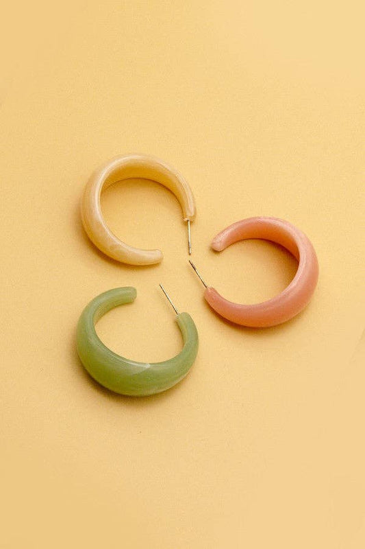 Marble Hoop Earrings