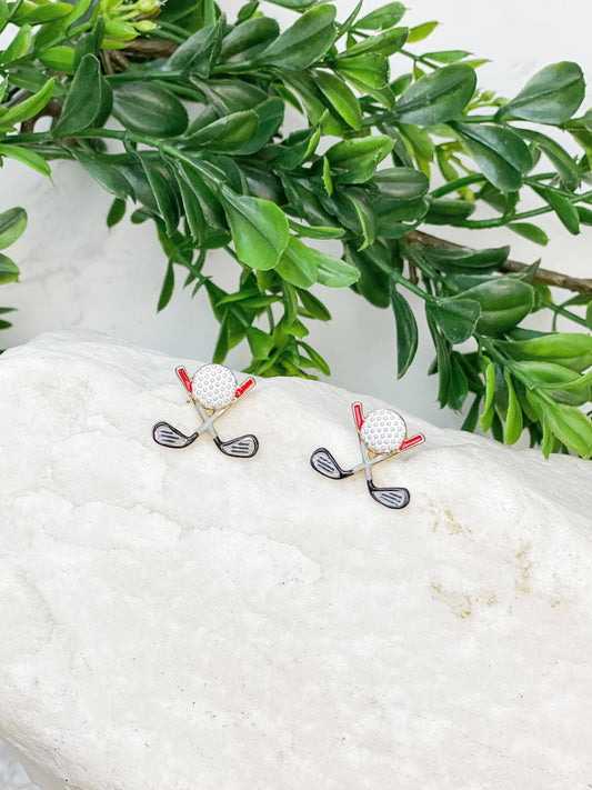 Golf Clubs Stud Earrings