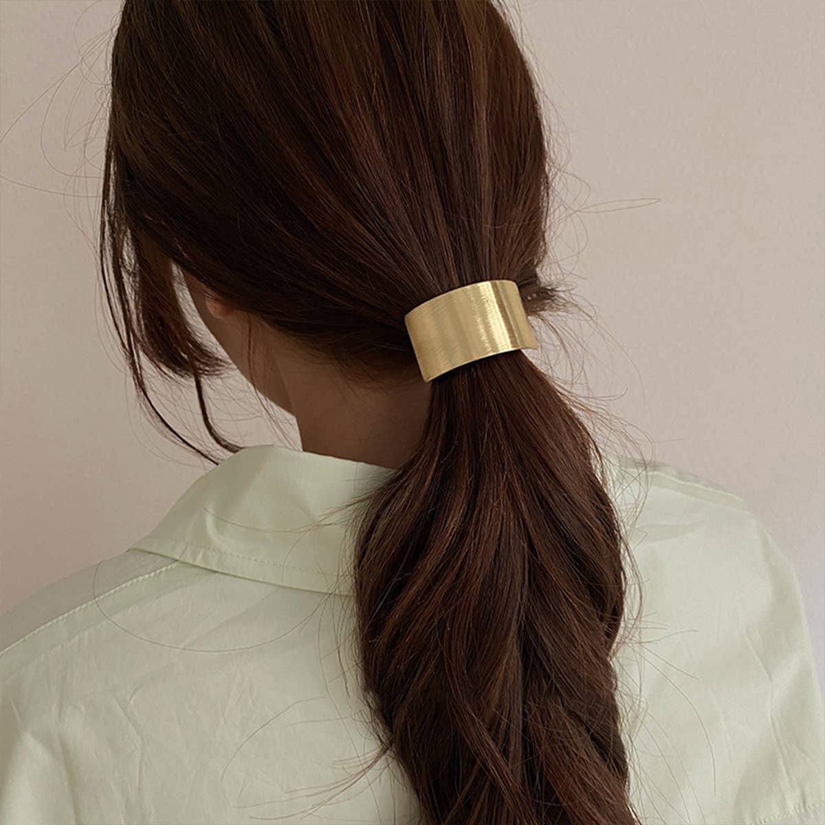 Simple Brushed Gold Hair Scrunchie