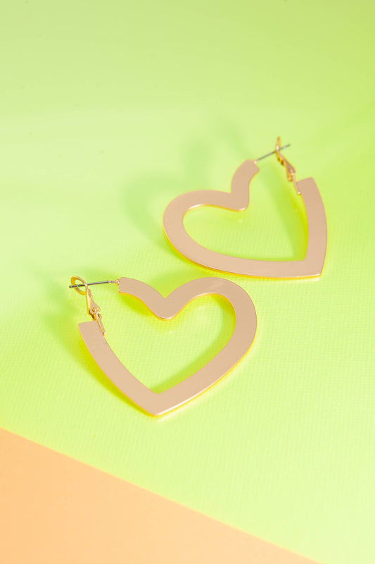 Matte Heart Hoop Earrings
