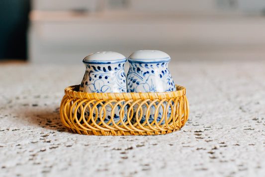 Vintage Blue & White Salt & Pepper Shakers