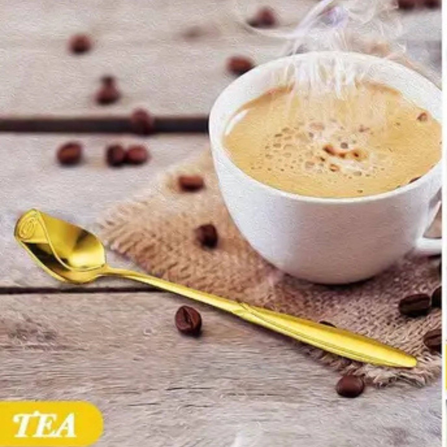 Elegant Golden Rose Spoon - Tea Parties, Dessert, Decor 5.2'