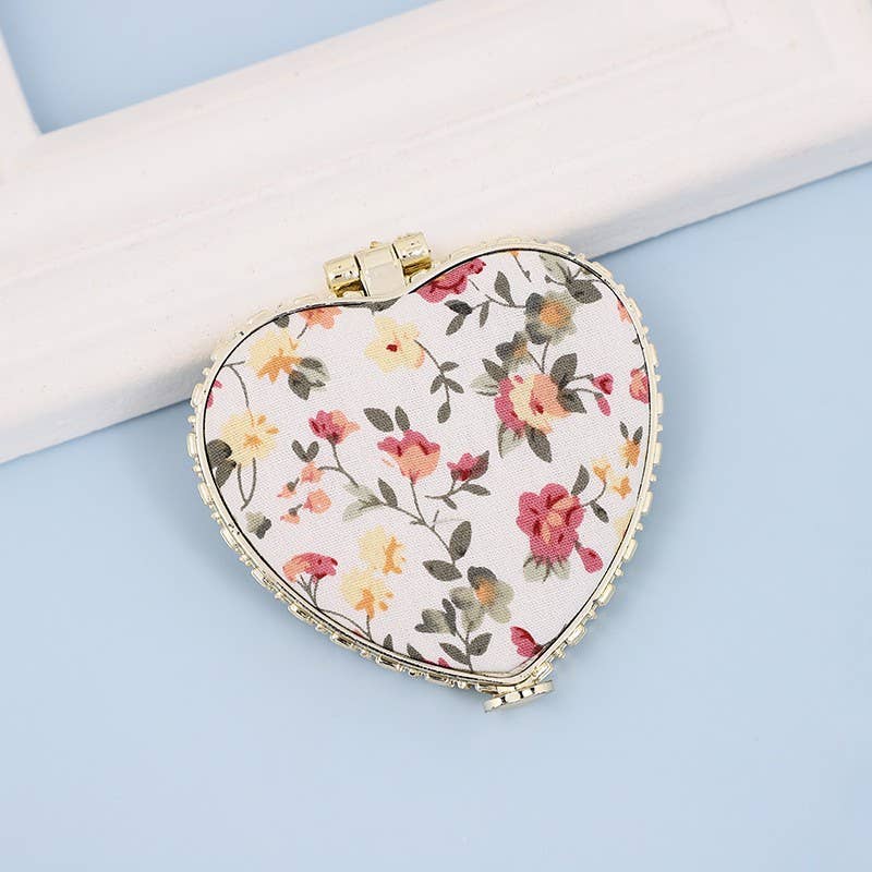 Handheld Floral Compact Mirror