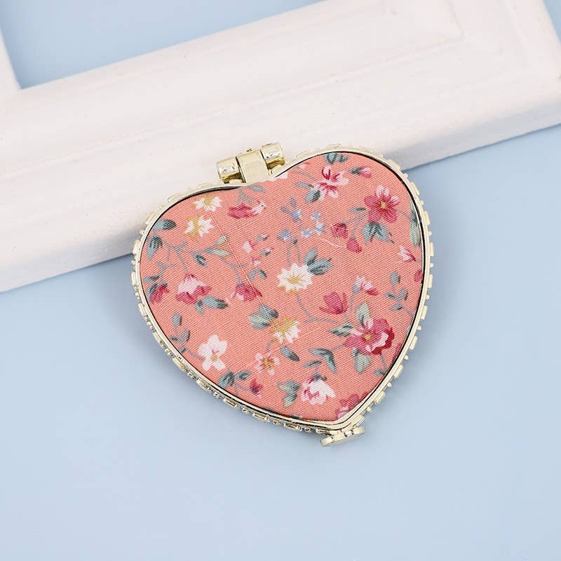 Handheld Floral Compact Mirror