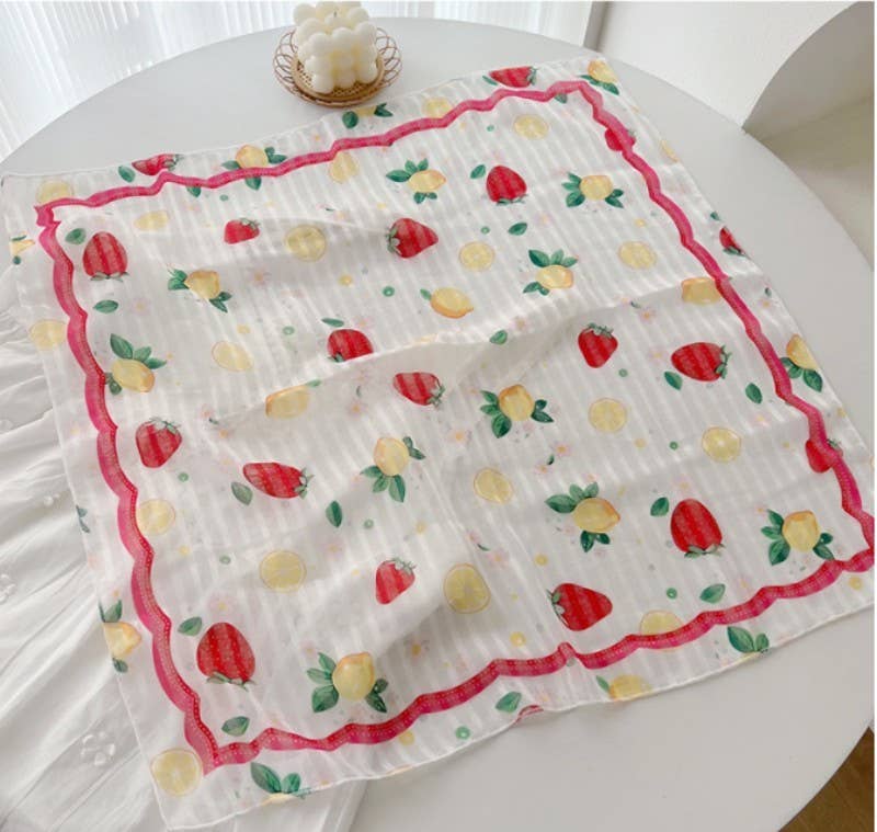 Strawberry Square Scarf