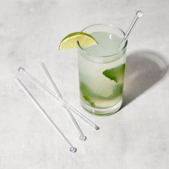 Party Disposable Clear Plastic Stir Sticks - Pack of 25