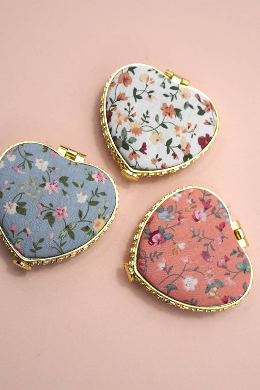 Handheld Floral Compact Mirror