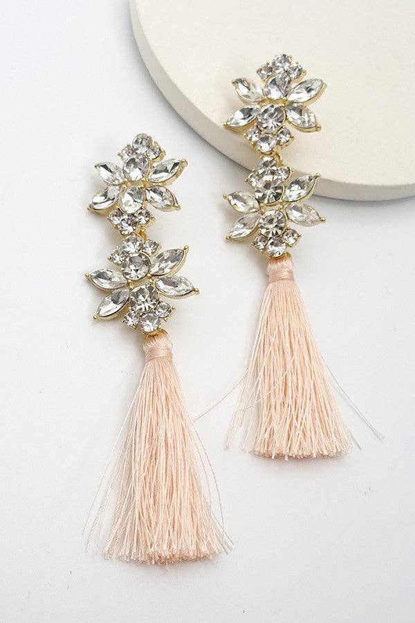Rhinestone & Tassel Earrings