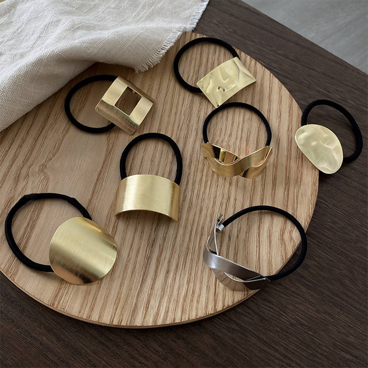 Simple Brushed Gold Hair Scrunchie