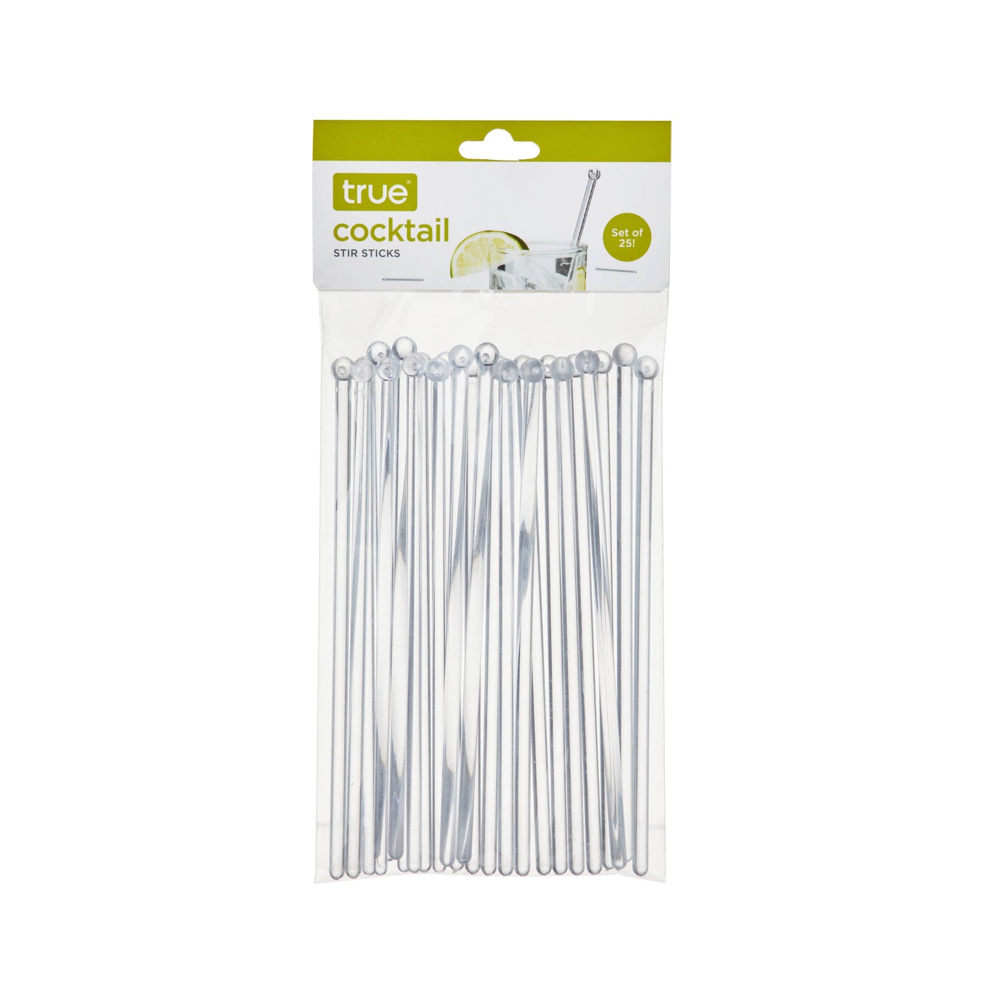 Party Disposable Clear Plastic Stir Sticks - Pack of 25