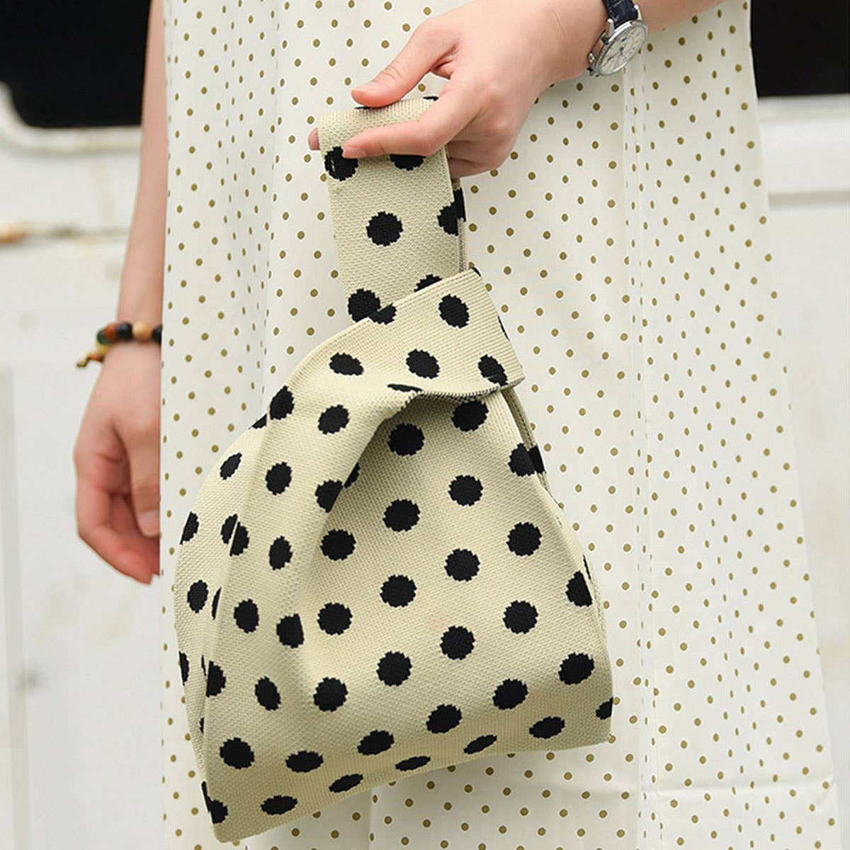 Polka Dot Knot Wristlet Tote