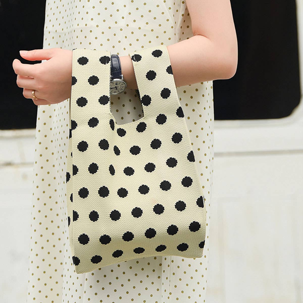 Polka Dot Knot Wristlet Tote