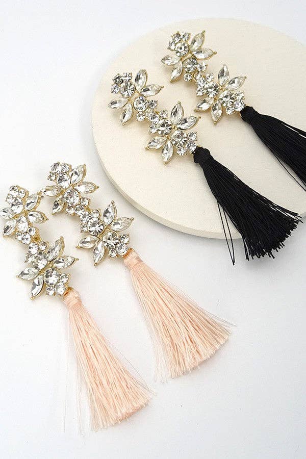 Rhinestone & Tassel Earrings