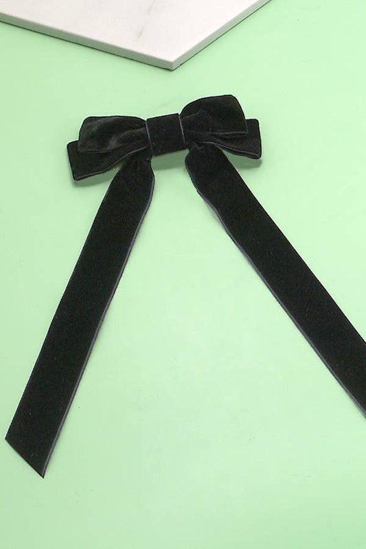Velvet Ribbon Bow Hair Clip