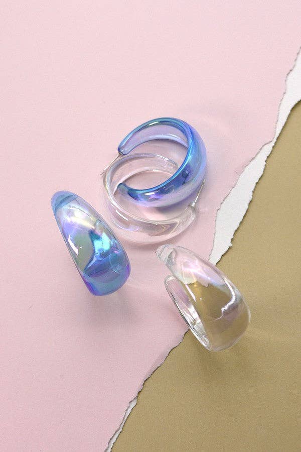 Iridescent Wide Hoop Earrings