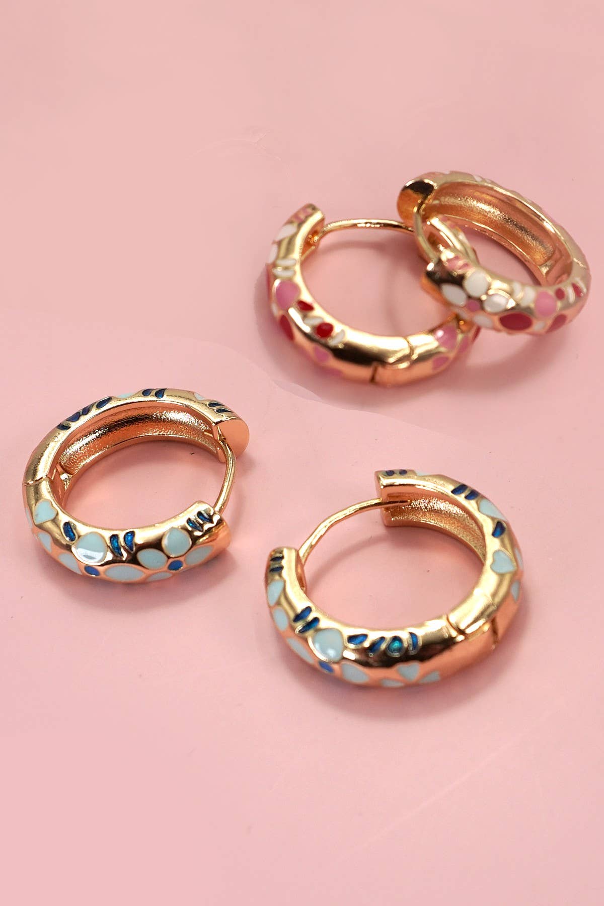 Colorful Floral Hoop Earrings