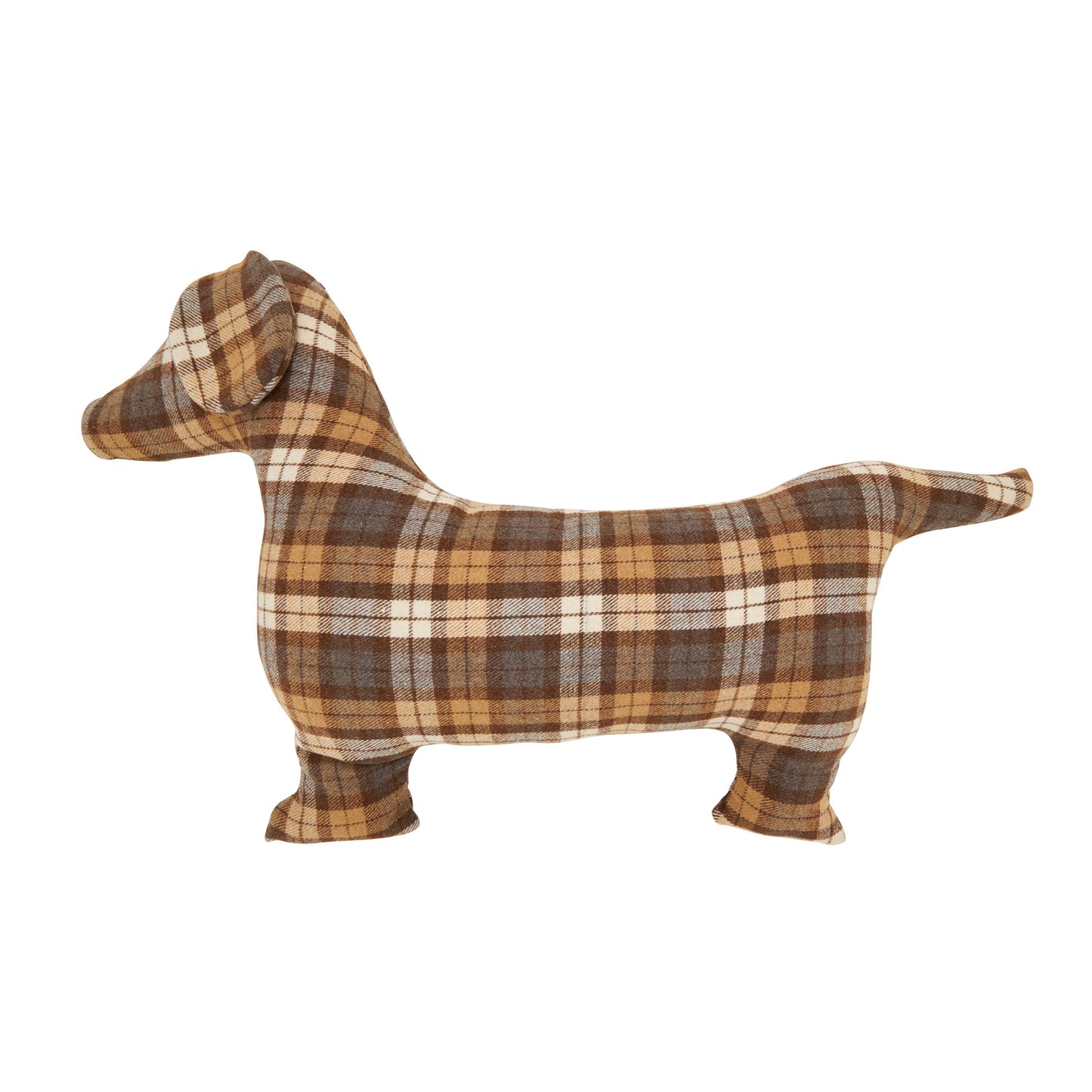 Plaid Dachshund Throw Pillow