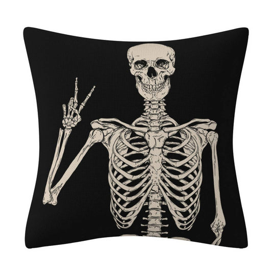 Halloween Skeleton Peace Pillowcase
